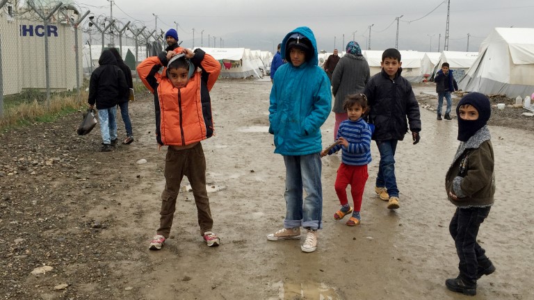Barn i flyktningleir