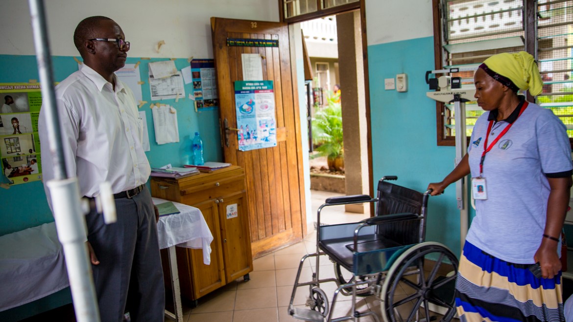 Behandlingsrom for hiv ved Pasada-senteret i Tanzania