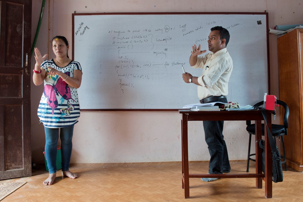Lærere på en døveskole i Nepal