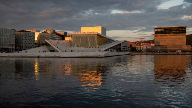 The Norwegian Opera and Ballet seen from the waterfront.
