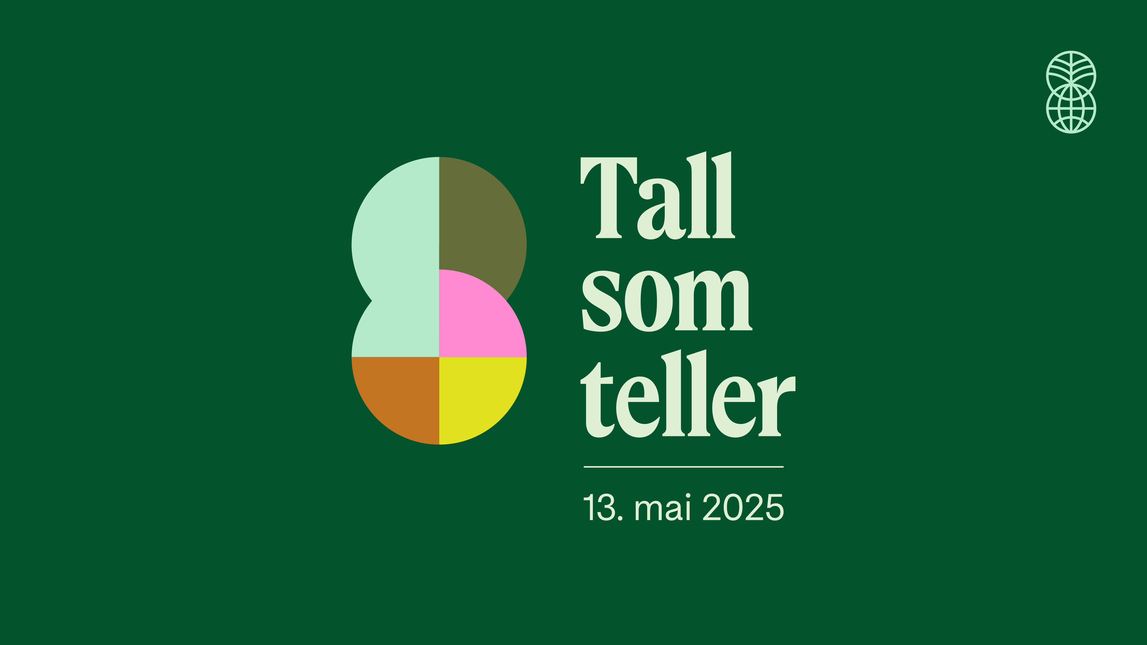 Grafisk bilde: grønn bakgrunn og Norads logo fylt av sterke farger. 