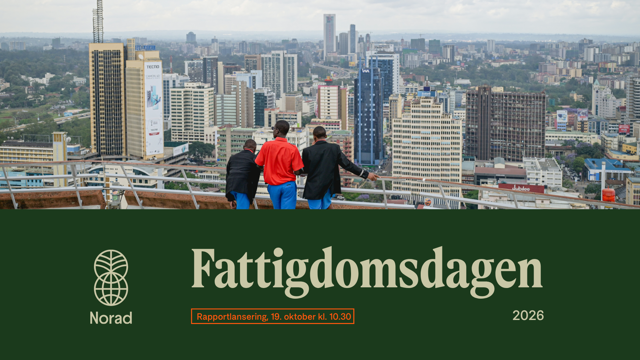 plakat for arrangementet med skrift og bilde over Nairobi, storby med
