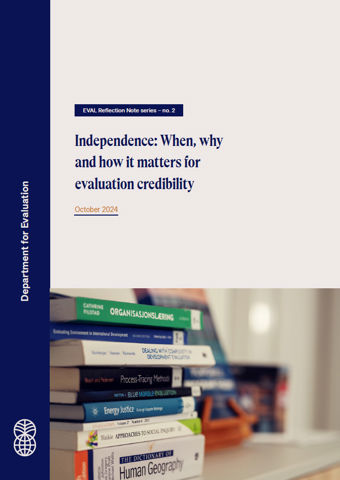 Front page of reflection note Independence: When, why and how it matters for evaluation credibility