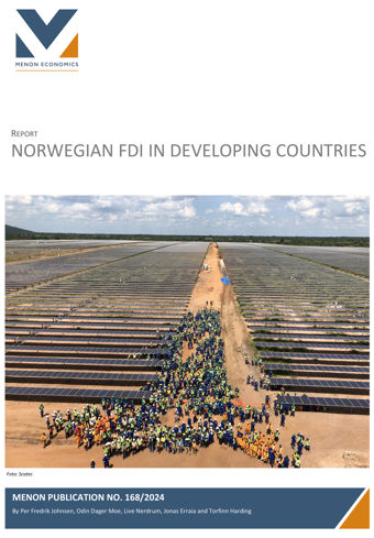 Fosiden av rapporten - viser et bilde av solcellepanel sett ovenifra.