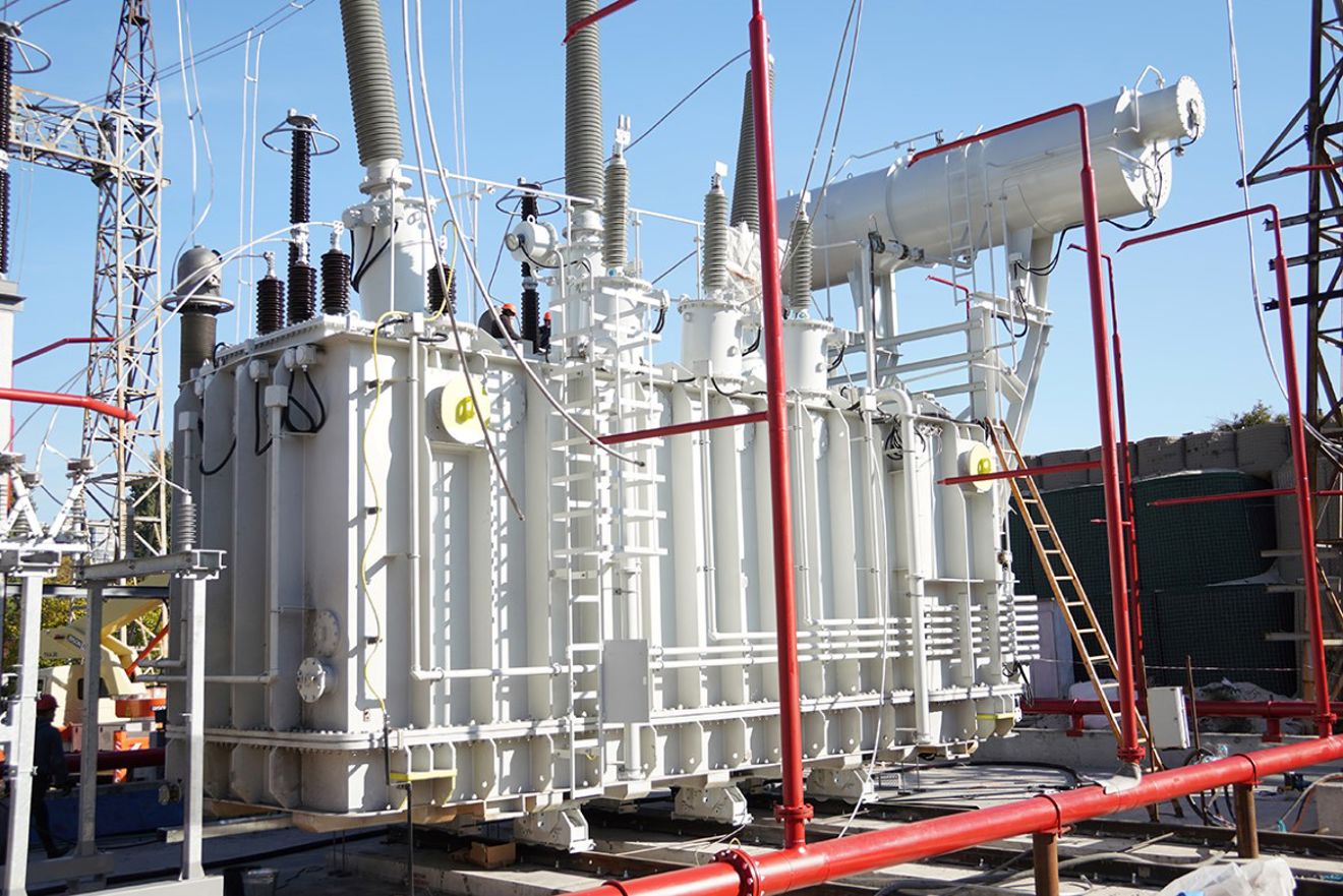 A new 330 kV autotransformer donated by international partners as humanitarian aid for a densely populated area of central. 