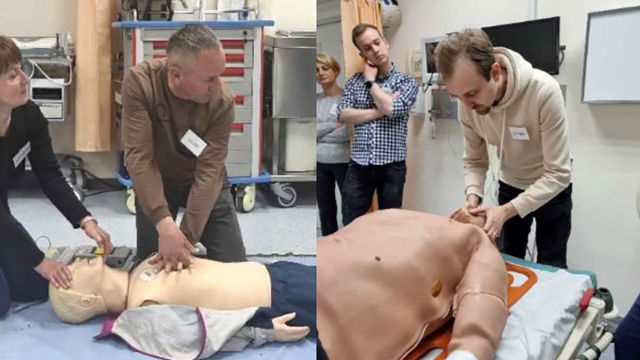 Opplæring ved universitetssentret for simulering av medisinsk trening (CUSIM) i Chisinau i 2023.