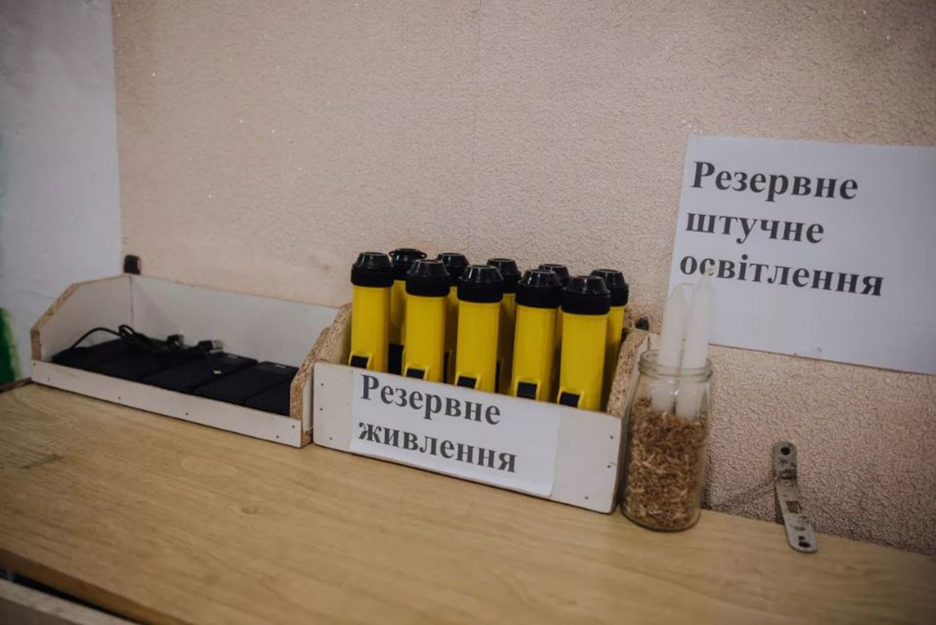 Candles in bomb shelter