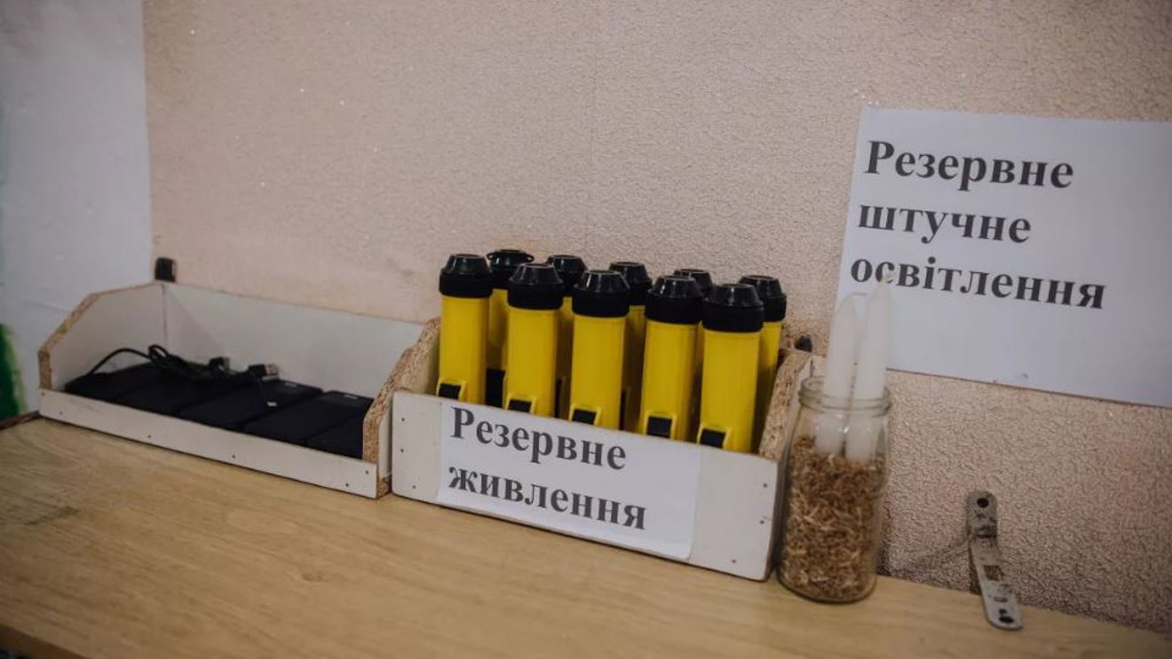 Candles in bomb shelter