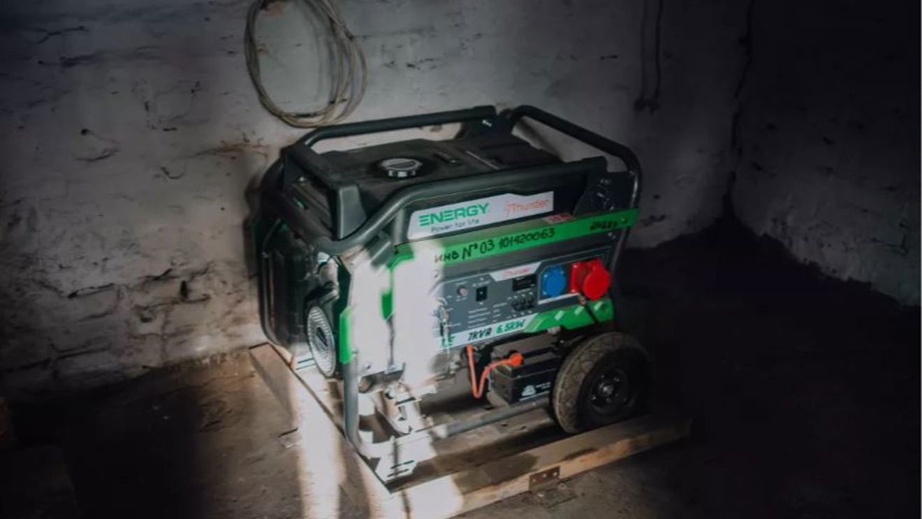 Generator in school bomb shelter