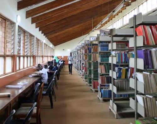 Students in the library at the University of Malawi